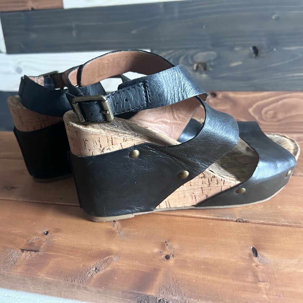 Lucky brand Wedged sandals black